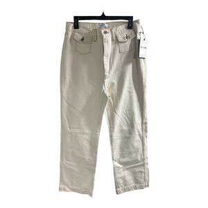 NWT Re/Done Womens Zipper Fly High‎ Rise Wide Leg Jeans Cream Denim Size 29